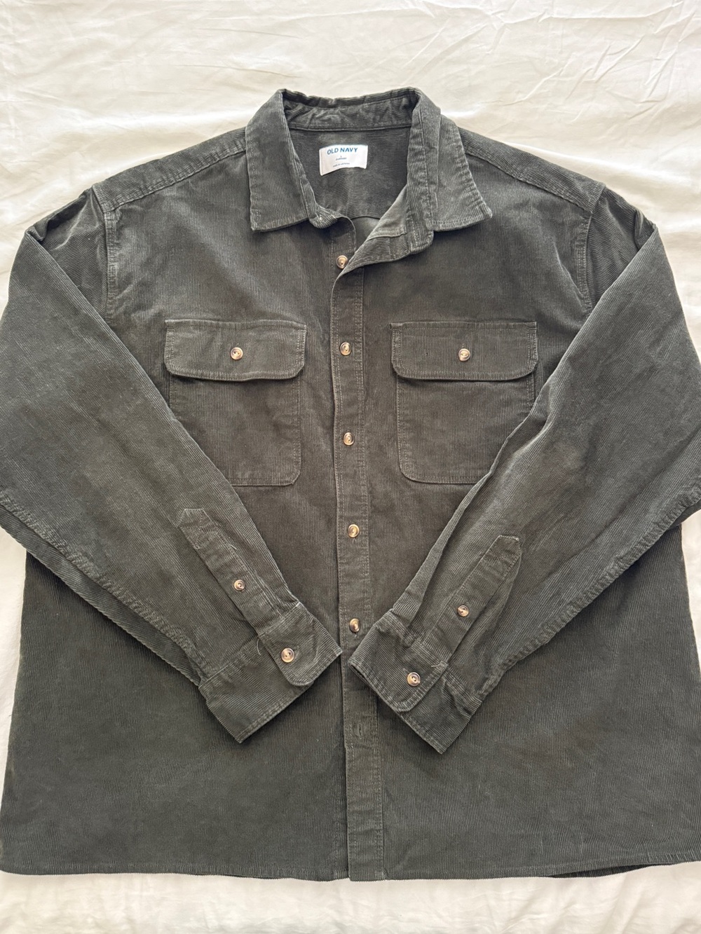 Old Navy Men's Olive Corduroy Overshirt